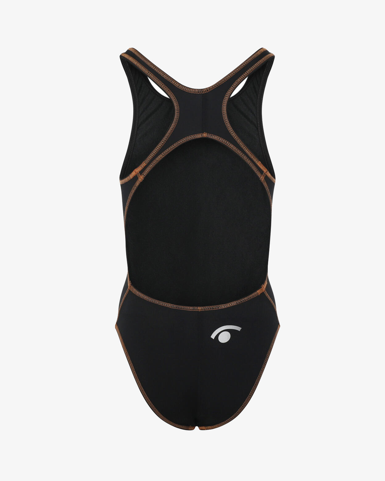 Traje de baño sintético negro y naranja para niña 3/4