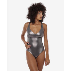 maillot de bain femme argenté en matière synthétique pour la natation