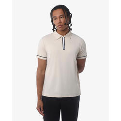 Polo noir homme en matière synthétique pour le fitness