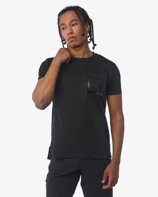 Zwart synthetisch fitness-t-shirt voor heren