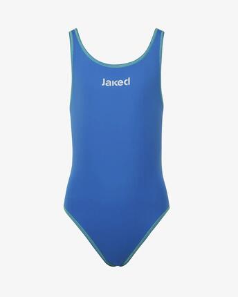Synthetikbadeanzug für Mädchen in Fuchsie und Weiß