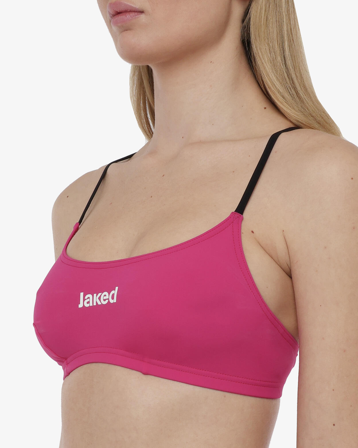 Maillot de baño sintético fucsia y negro para mujer 3/5