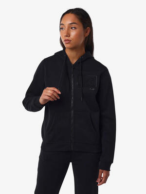 schwarzes Fitness-Sweatshirt aus Baumwolle für Damen