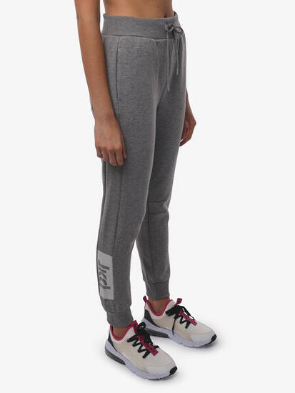 Synthetische Fitnesshose in Melange-Grau für Herren und Damen