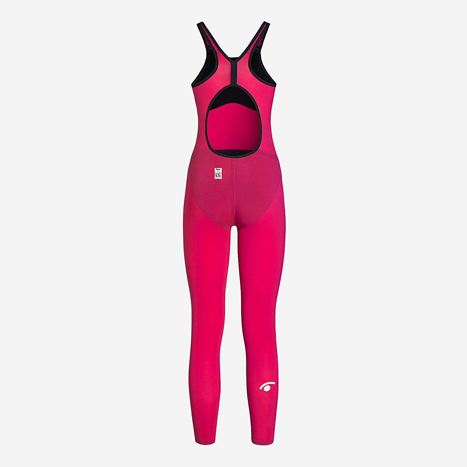 Bañador de mujer color magenta en material sintético para natación. 2/5