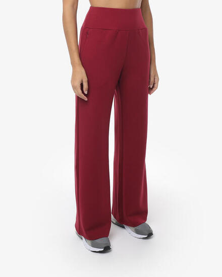 Burgunderrote Fitnesshose aus Synthetik für Damen
