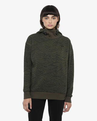 Orangefarbenes Sweatshirt für Damen und Herren aus synthetischem Material für Fi