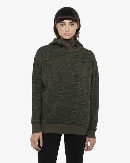 Orangefarbenes Sweatshirt für Damen und Herren aus synthetischem Material für Fi