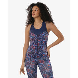 débardeur de fitness synthétique bleu pour femme