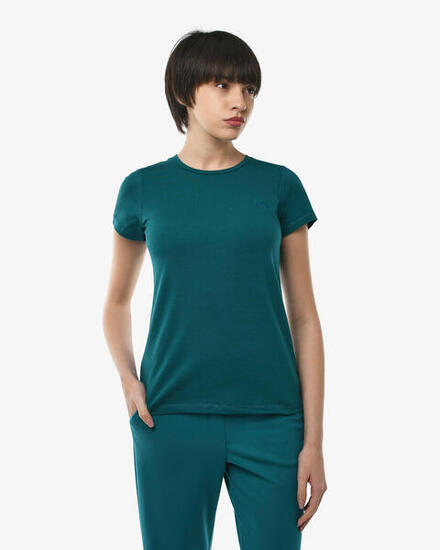 t-shirt nero da donna in cotone da fitness