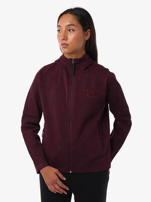 Burgunderfarbenes Damen-Sweatshirt aus synthetischem Material für Fitness