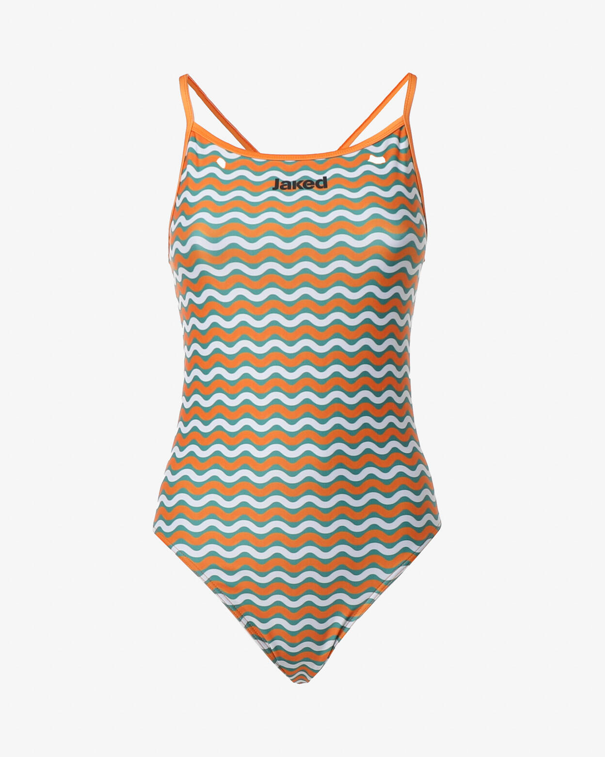 Orangefarbener Badeanzug für Damen. synthetisches Schwimmen 2/5