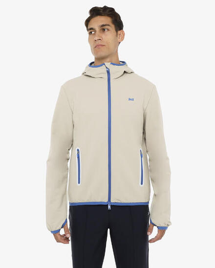 Graues und königsblaues Fitness-Sweatshirt aus Synthetik für Herren