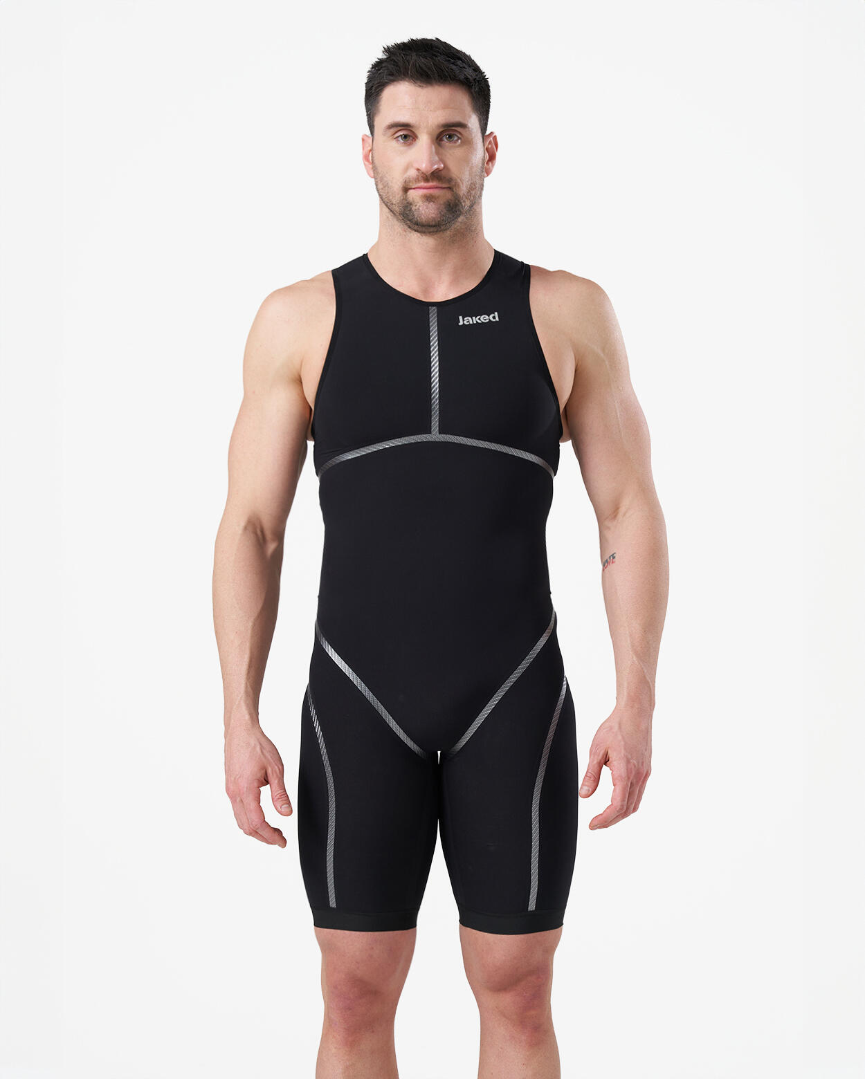JAKED Schwarzer synthetischer Triathlon-Rennanzug für Männer und Frauen