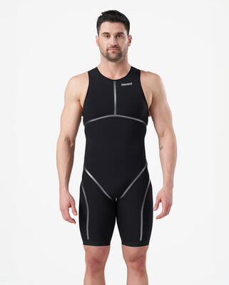 Schwarzer synthetischer Triathlon-Rennanzug für Männer und Frauen