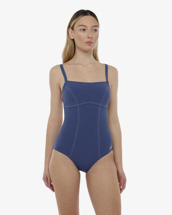 maillot de bain synthétique bleu pour femme