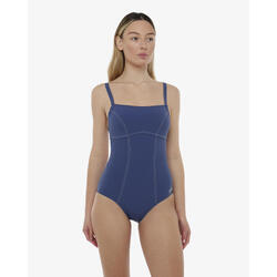 maillot de bain synthétique bleu pour femme