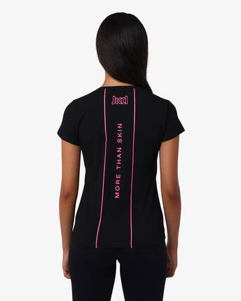 T-shirt de fitness synthétique noir pour femme