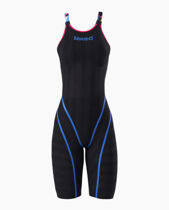 Maillot de bain femme noir et royal en matière synthétique