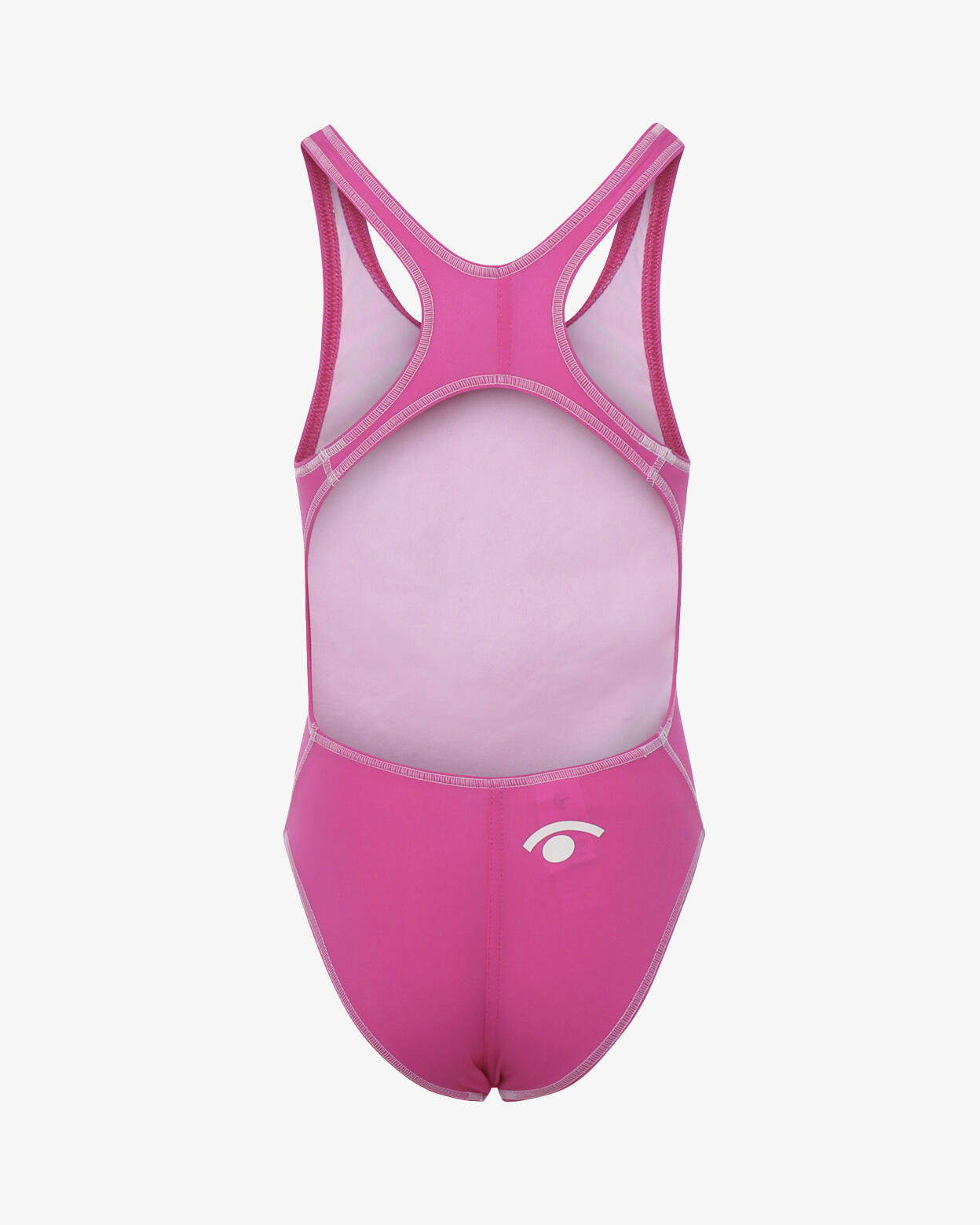 Maillot de bain synthétique fuchsia et blanc pour fille 3/4