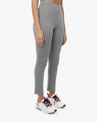 Damen-Fitnesshose aus Synthetik in Melange-Grau