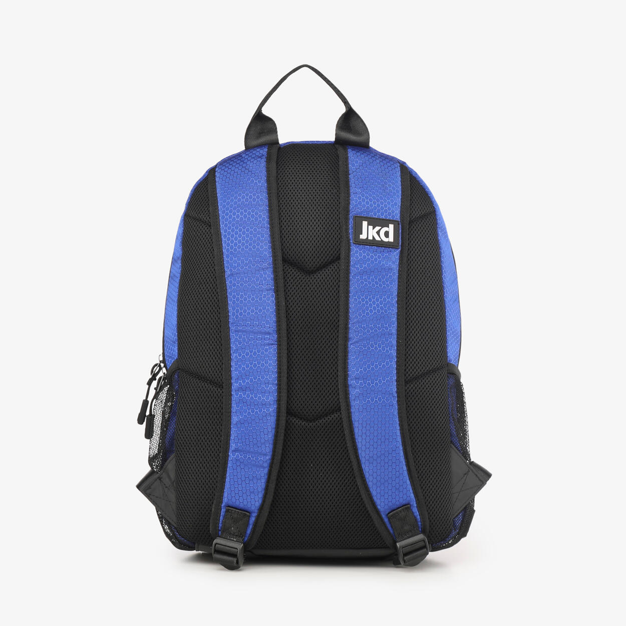 Königsblaue und silberne Fitnesstasche aus Synthetik für Damen und Herren 4/5