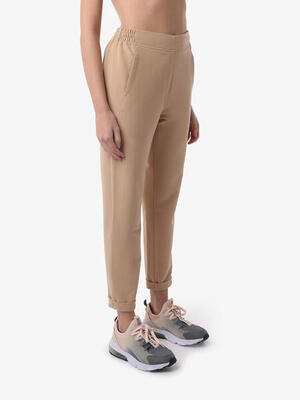 beige synthetische Fitnesshose für Damen