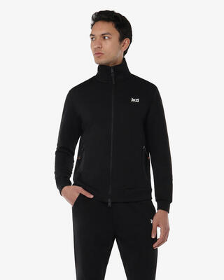 Marineblaues Herren-Sweatshirt aus synthetischem Material für Fitness