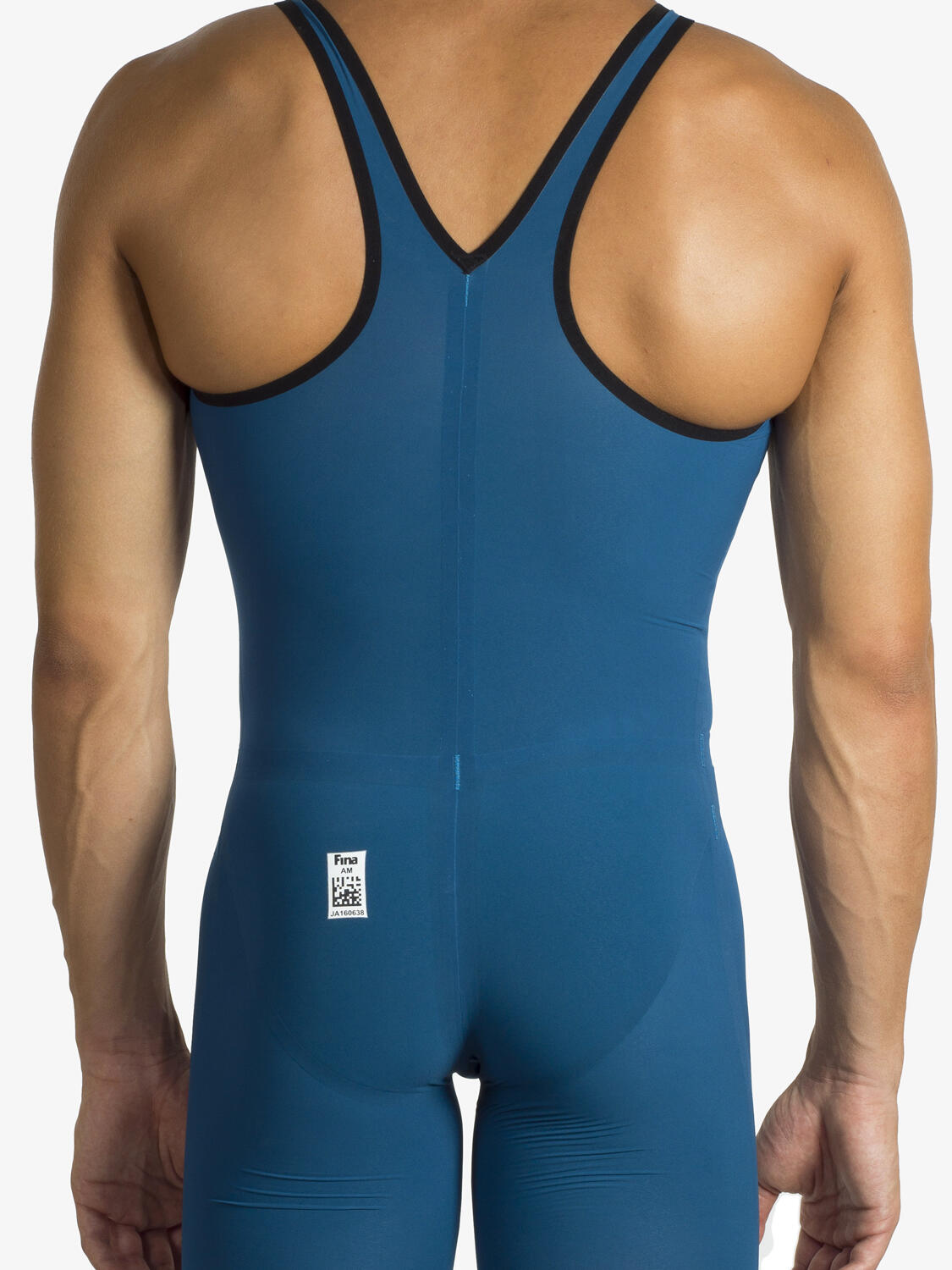 Maillot de baño sintético azul océano para hombre 3/4
