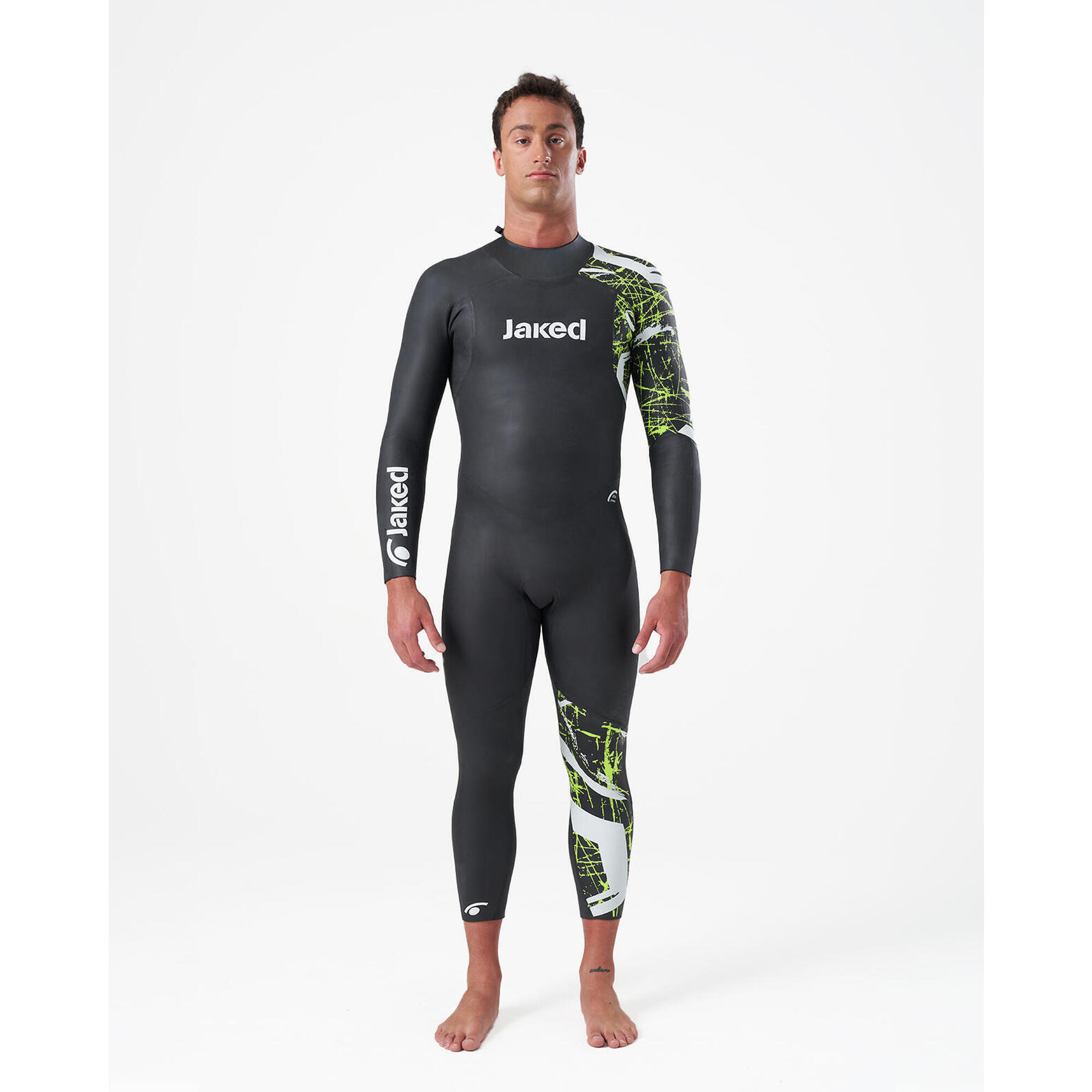 Jaked - Combinaison Synthétique Verte Et Blanche Pour Homme Pour La Natation Et Le Triat - Combinaison De Plongée - Blanc|noir - 42 M/l - Decathlon