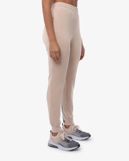 ecrufarbene Synthetik-Fitnesshose für Damen