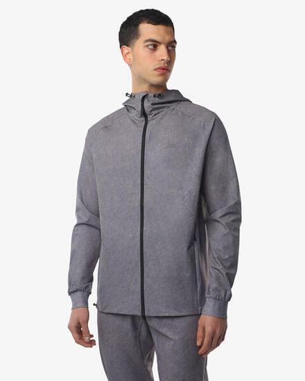 Sweat-shirt gris chiné pour homme en matière synthétique pour le fitness