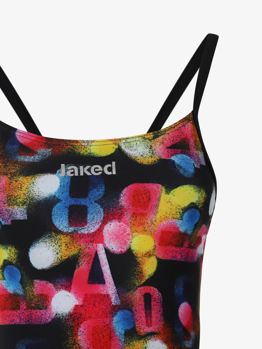 Bañador negro mate para mujer. natación sintética 4/4