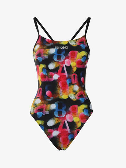 Maillot de bain noir mat pour femme. natation synthétique