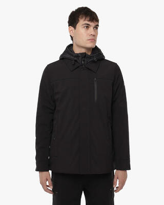 Schwarze synthetische Fitnessjacke für Herren
