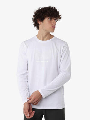 Wit katoenen fitness-t-shirt voor heren