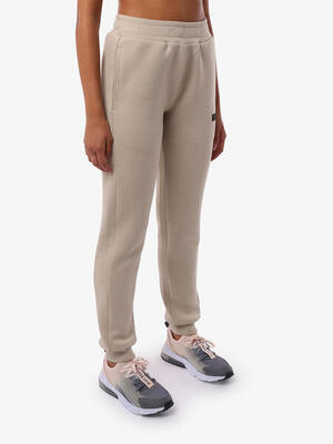 Cremefarbene Synthetik-Fitnesshose für Damen
