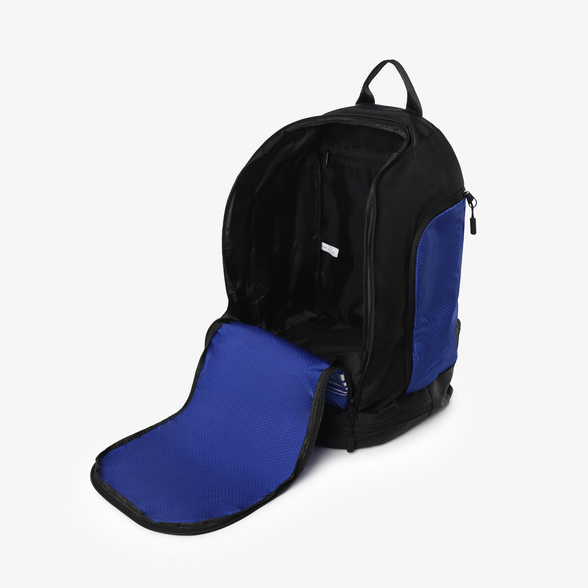 Königsblaue und silberne Fitnesstasche aus Synthetik für Damen und Herren 4/4