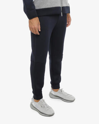Marineblauwe synthetische fitnessbroek voor heren