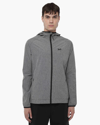 Synthetische Fitnessjacke für Herren in Melange-Grau
