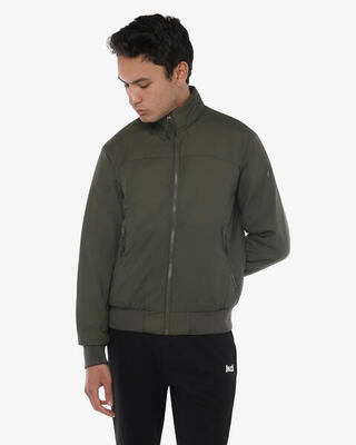 Militärgrüne Synthetik-Fitnessjacke für Herren
