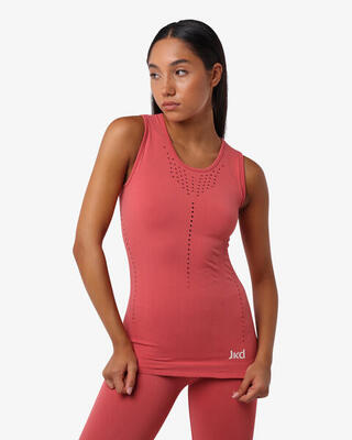 Terracotta tanktop voor dames in synthetisch materiaal voor fitness