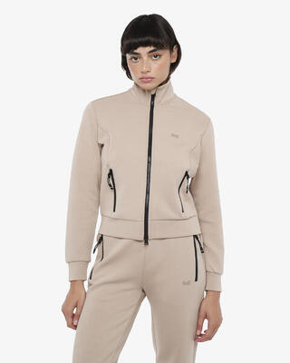 schwarzes Damen-Sweatshirt aus synthetischem Material für Fitness