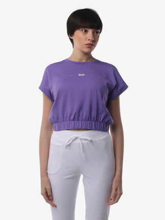 T-shirt de fitness synthétique violet pour femme