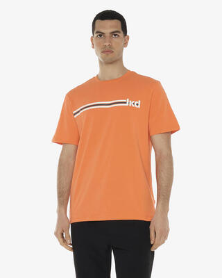 Oranje synthetisch fitness-t-shirt voor heren