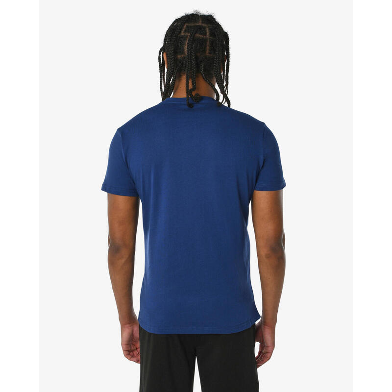 T-shirt de fitness en coton bleu marine pour homme et femme