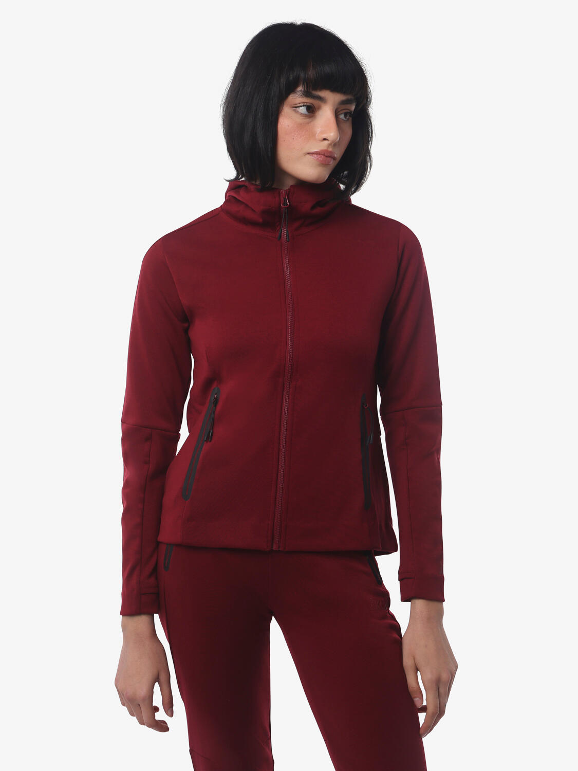 JAKED felpa  bordeaux da donna in mat. sintetico da fitness