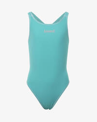 maillot de bain vert aqua pour fille en matière synthétique pour la natation