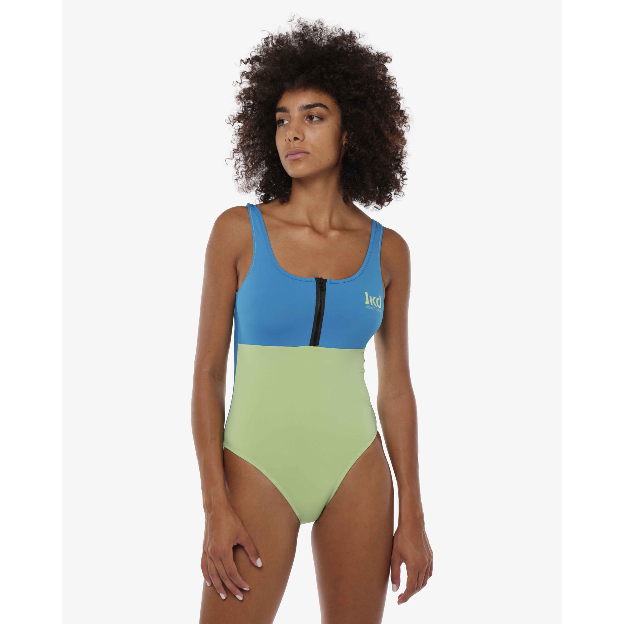 Jaked - Maillot De Bain Synthétique Vert Pomme Et Turquoise Pour Femme - Boardshort - Bleu|multicolore - 46 L/xl - Decathlon