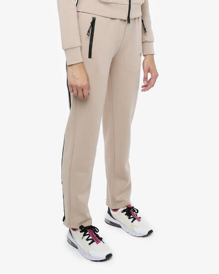 Schwarze Synthetik-Fitnesshose für Damen